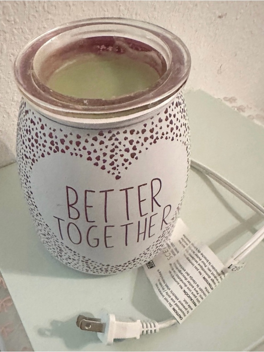 Scentsy Better Together White and Purple Electric Warmer